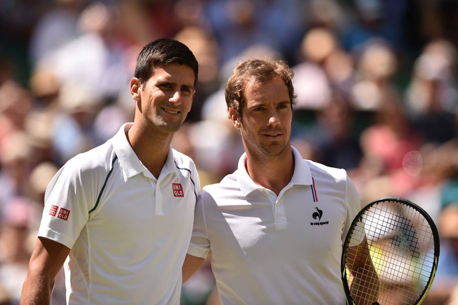 Torneo di Wimbledon, semifinali singolo maschile Novak Djokovic contro Richard Gasquet (Afp)
